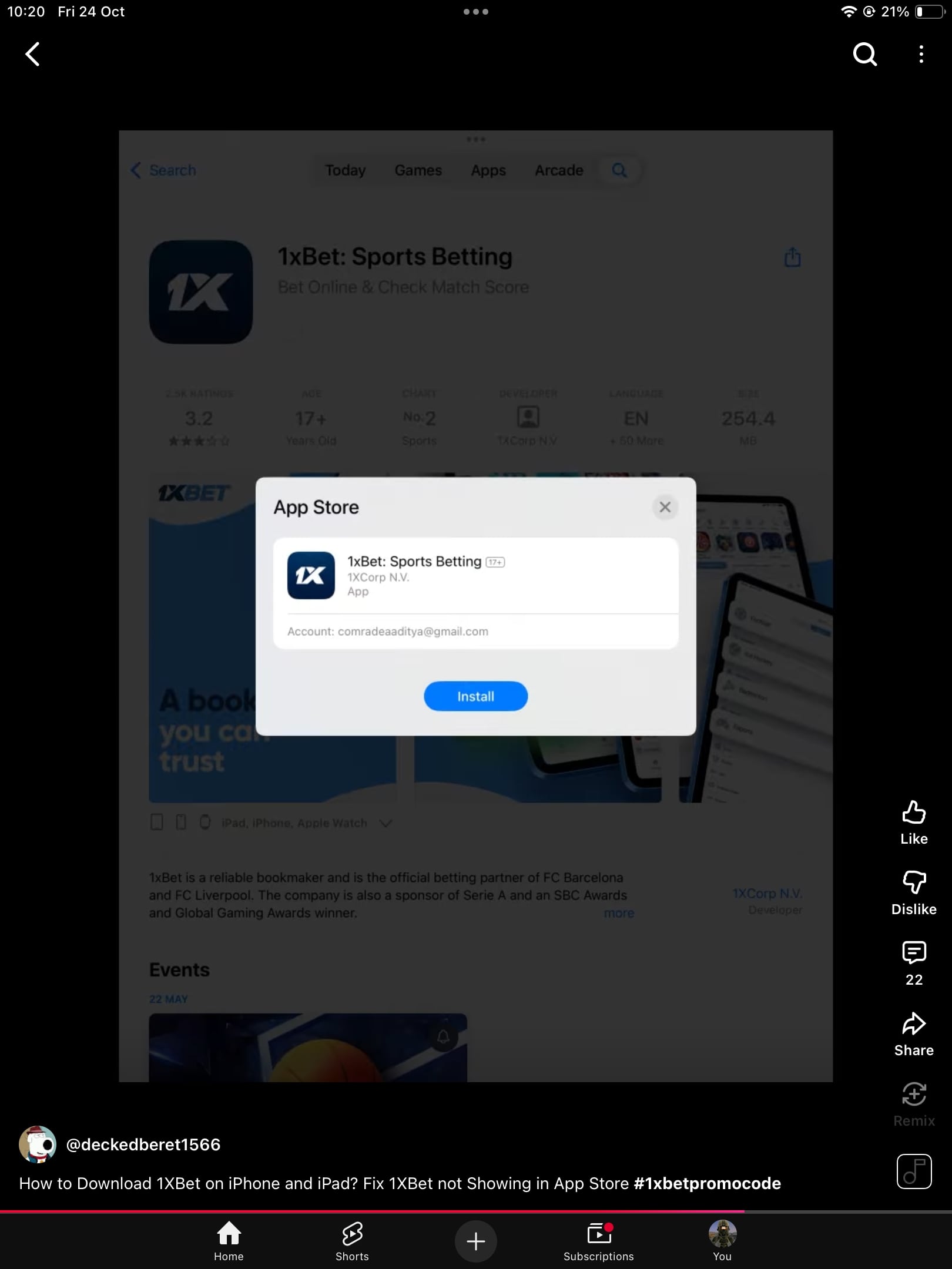 1xbet Download App Store