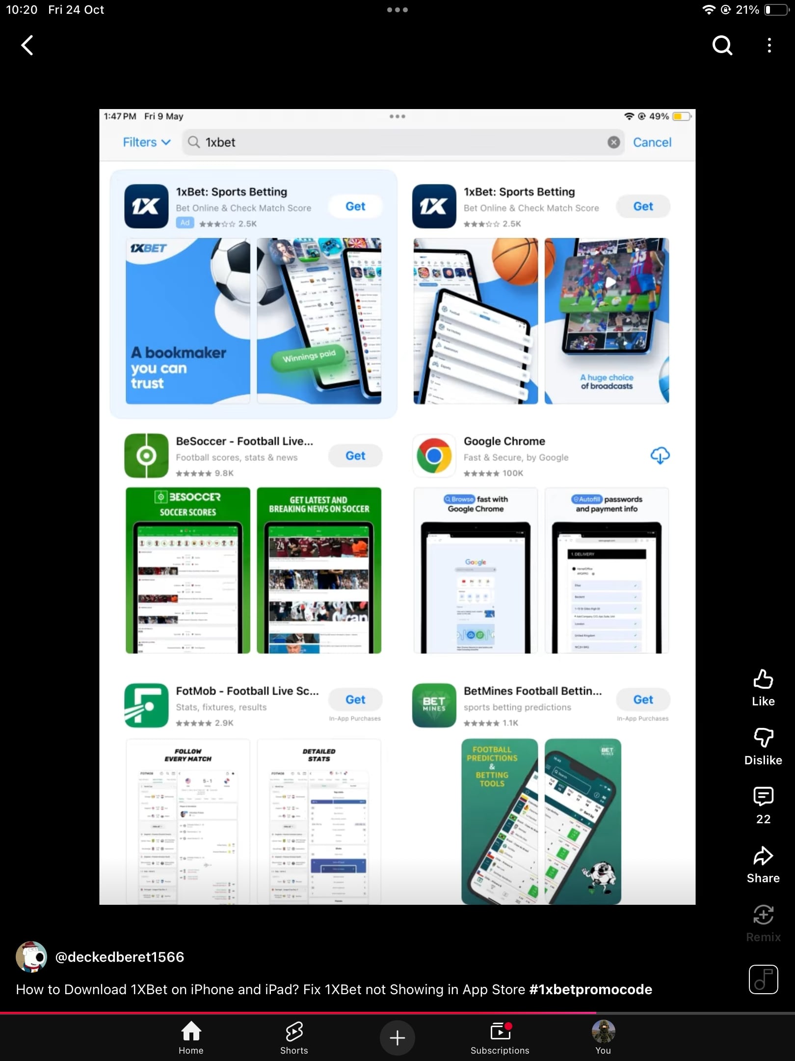 Download 1xbet iPhone App