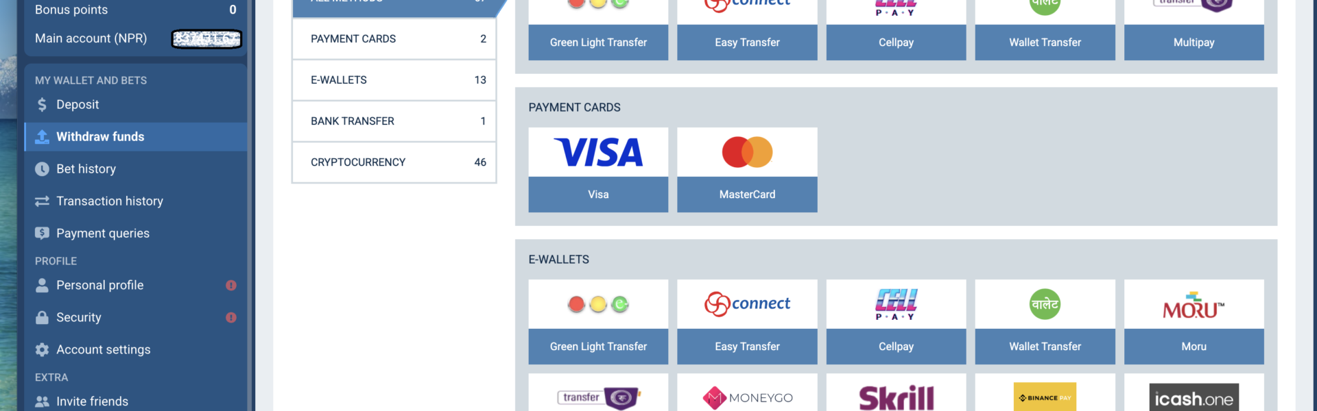 1xBet Withdraw Nepal