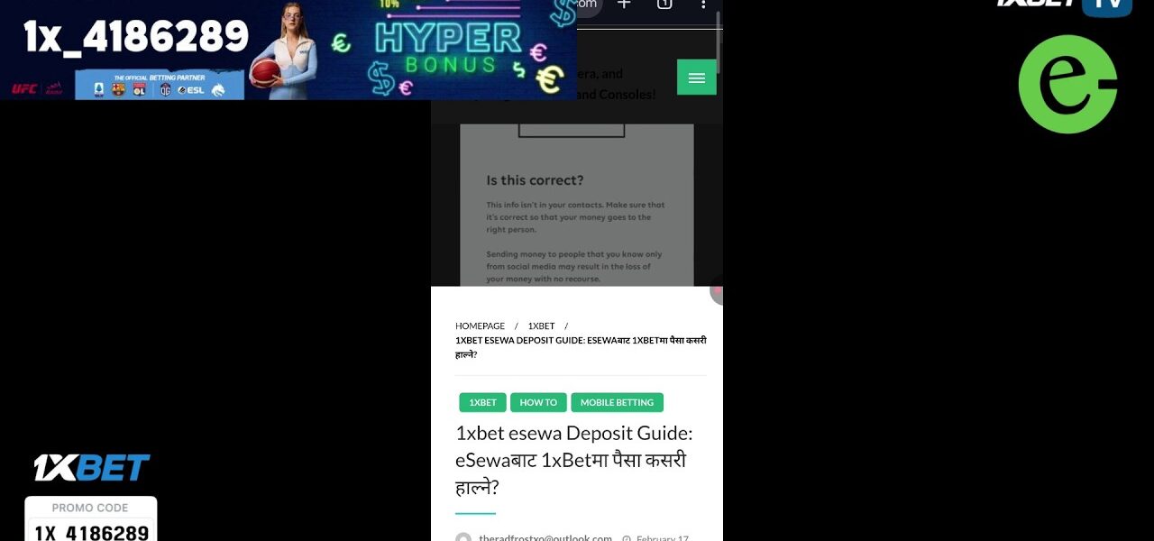 1xBet eSewa Option Not Showing
