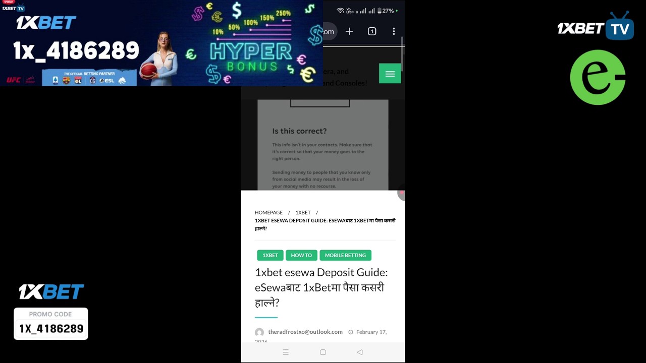 1xBet eSewa Option Not Showing