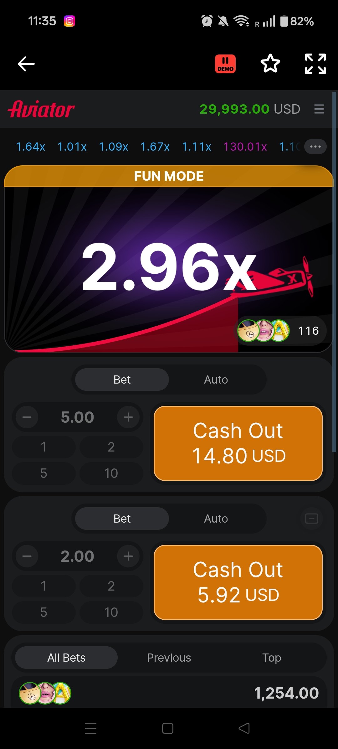 Crash Game 1xBet