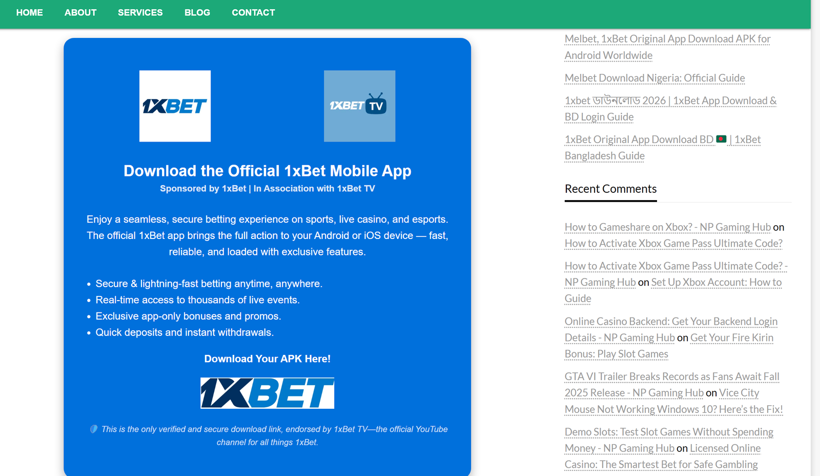 Download 1xBet Apk